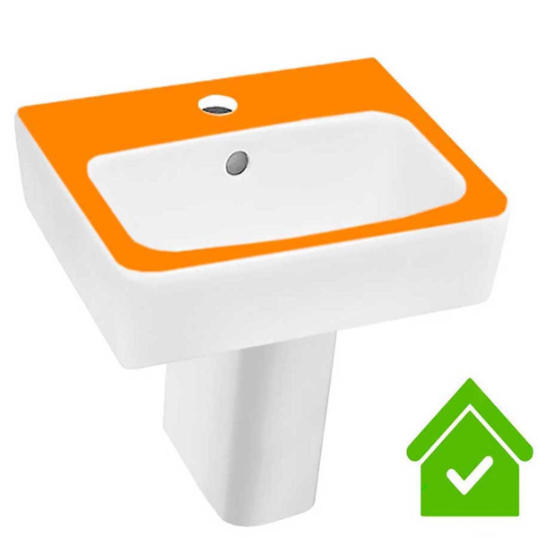 Умывальник на пьедестале ДЕТСКИЙ С/О, С/П 40 см ПРЯМОУГОЛЬНЫЙ (340х400х400) для детей до 4 лет Оранж фото  в интернет-магазине Санкомп