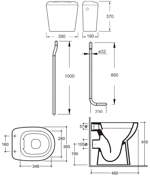 Унитаз для инвалидов МГН напольный с высоким бачком СИДЕНЬЕ С КРЫШКОЙ ТРУБА ХРОМ фото  в интернет-магазине Санкомп
