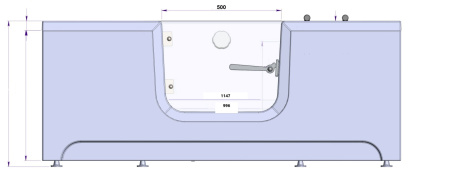 Ванна для инвалидов и пожилых со стеклянной дверцей лежачая левая 1500х750х545 мм, 22778 фото  в интернет-магазине Санкомп