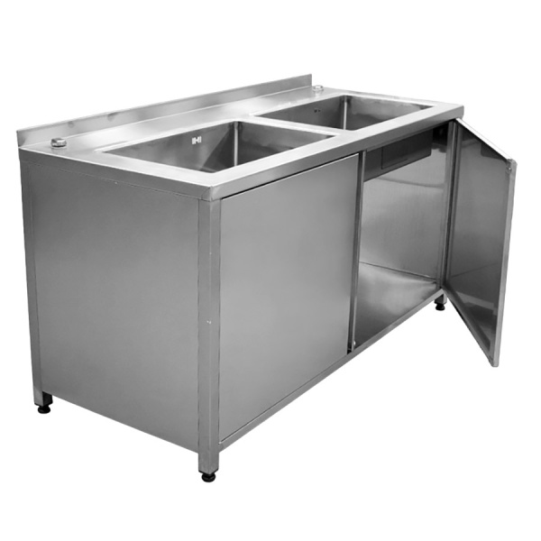 Мойка для эндоскопов 2 секции 650х400х200 с двумя крышками для мойки 1600х700х850 мм, 25721  фото арт.25721