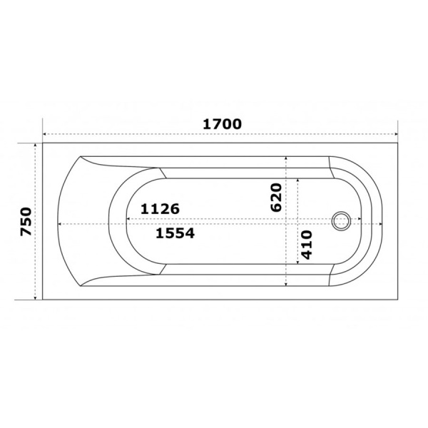 Ванна акриловая прямоугольная в полной комплектации 1700х750х540 мм, 21851  фото  в интернет-магазине Санкомп