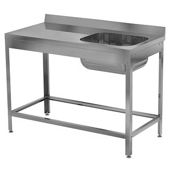 Ванна моечная AISI 304 цельнотянутая 1 секция 400х400х140 С/О каркас AISI 430, 500х800х870, 24634 фото  в интернет-магазине Санкомп