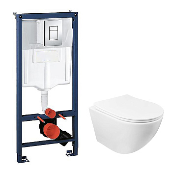 Унитаз с быстросъемным сиденьем микролифт инсталляция с клавишей смыва 22469  фото  в интернет-магазине Санкомп