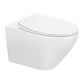 Унитаз подвесной БЕЗОБОДКОВЫЙ (370х520х360) С СИДЕНЬЕМ МИКРОЛИФТ 22567  фото  в интернет-магазине Санкомп