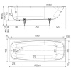 Ванна чугунная без ножек 1700х700 мм, 21698 фото  в интернет-магазине Санкомп