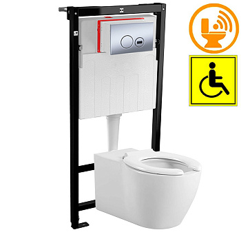 Унитаз для инвалидов МГН подвесной с инсталляцией СЕНСОР СИДЕНЬЕ БЕЗ КРЫШКИ, 27129 фото  в интернет-магазине Санкомп