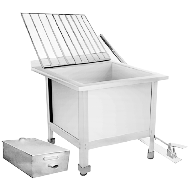 Видуар технический слив (поддон) 530х530х600 С ПОДЪЕМНОЙ РЕШЕТКОЙ, ПЕДАЛЬ, С ПЕСКОУЛОВИТЕЛЕМ, 18639 фото  в интернет-магазине Санкомп