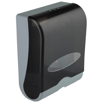 Диспенсер для листовых полотенец тип сложения полотенец-V и Z (вмещает 2 пачки) ЧЕРНЫЙ, 18577  фото  в интернет-магазине Санкомп