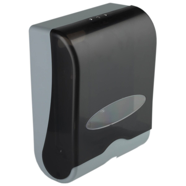 Диспенсер для листовых полотенец тип сложения полотенец-V и Z (вмещает 2 пачки) ЧЕРНЫЙ, 18577  фото  в интернет-магазине Санкомп