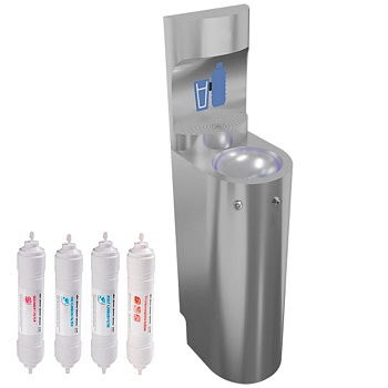 Станция питьевая кнопочная напольная 2 чаши Х/В, С/Ф, Б/УФ, Б/Г, Б/ТО, Б/О, 290x390x1390 26602 фото  в интернет-магазине Санкомп