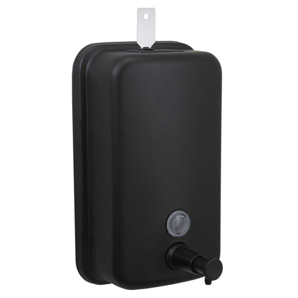 Дозатор для жидкого мыла настенный из нержавеющей стали 1000 мл вертикальный Черный, 25363  фото  в интернет-магазине Санкомп