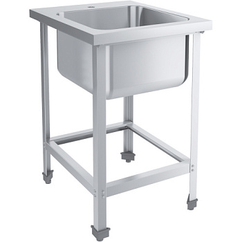 Ванна моечная AISI 304-0,8 мм цельнотянутая 1 секция 450х450х300, С/О, 600х550х870 фото  в интернет-магазине Санкомп