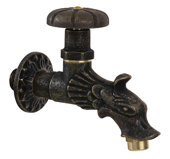 Кран шаровой водоразборный настенный ДЕКОРАТИВНЫЙ 1/2" 20735 фото  в интернет-магазине Санкомп