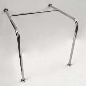 Поручень настенный с двойной опорой на пол из нержавеющей стали 750х700х850, 18745 фото  в интернет-магазине Санкомп