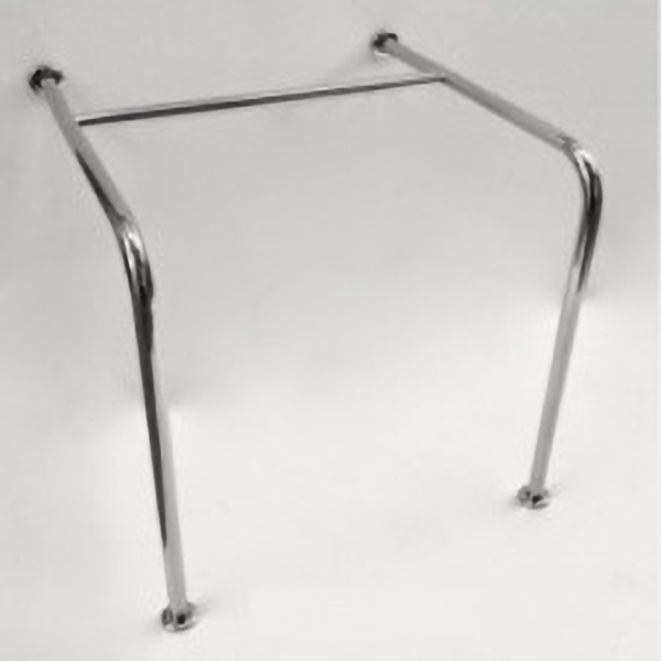 Поручень настенный с двойной опорой на пол из нержавеющей стали 750х700х850, 18745 фото  в интернет-магазине Санкомп