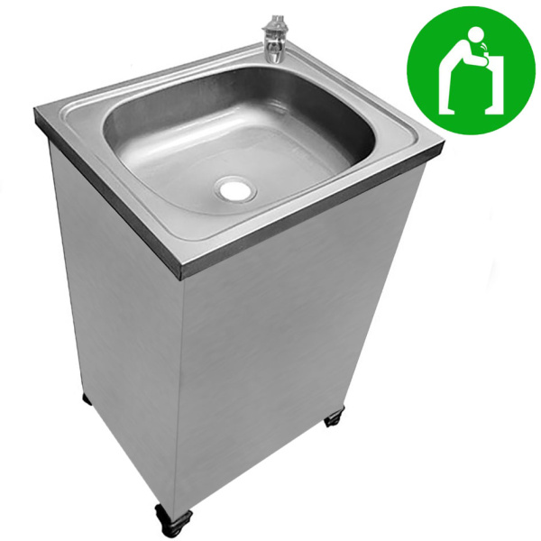 Фонтанчик питьевой кнопочный напольный 1 чаша Х/В, Б/Ф, Б/УФ, Б/Г, Б/ТО, AISI 304, 500х400х870 26823 фото  в интернет-магазине Санкомп