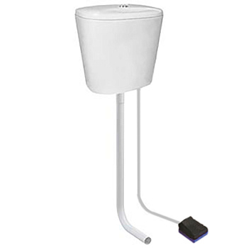 Бачок средний КЕРАМИКА С ПЕДАЛЬНЫМ СМЫВОМ и трубкой 190х390х370, 14242 фото  в интернет-магазине Санкомп