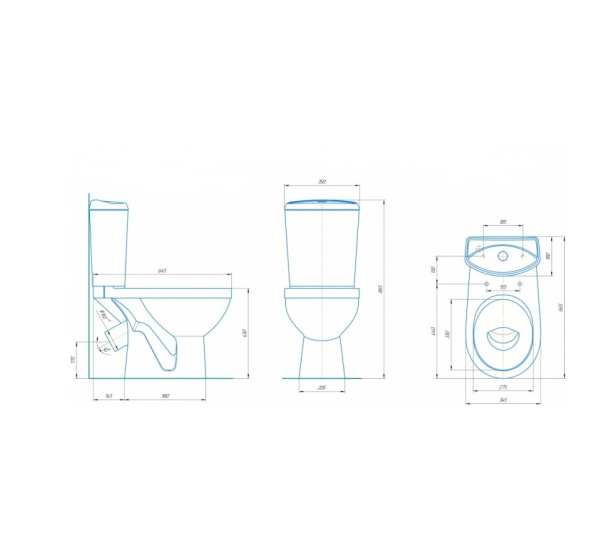 Унитаз-компакт для инвалидов МГН, КОСОЙ, 670х350х865 (450), СЕНСОРНЫЙ, СИДЕНЬЕ ПП, 20232 фото  в интернет-магазине Санкомп
