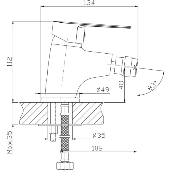 Смеситель для биде картридж 35, 1801 фото  в интернет-магазине Санкомп