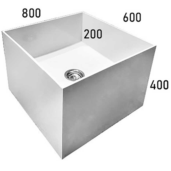 Лапомойка напольная 800х600х400 мм глубина 200 мм (По размерам заказчика), 24410 фото  в интернет-магазине Санкомп