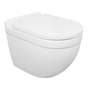 Унитаз подвесной БЕЗОБОДКОВЫЙ (520х360х410) С СИДЕНЬЕМ МИКРОЛИФТ 22568  фото  в интернет-магазине Санкомп