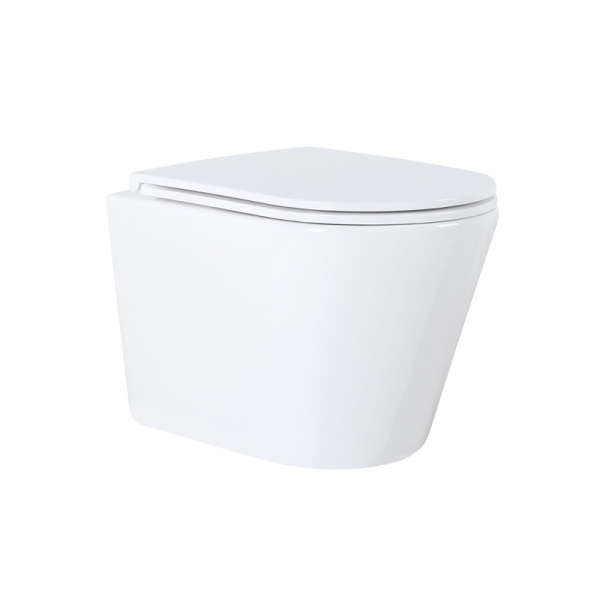 Унитаз подвесной БЕЗОБОДКОВЫЙ (515х355х365) С СИДЕНЬЕМ МИКРОЛИФТ 22580  фото  в интернет-магазине Санкомп