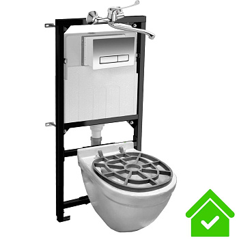 Видуар ПОДВЕСНОЙ БЕЗОБОДКОВЫЙ, с инсталляцией, СМЕСИТЕЛЬ (БЕЗ ПЕДАЛИ И БАЧКА), 24619 фото в интернет-магазине СанКомп www.sancomp.ru