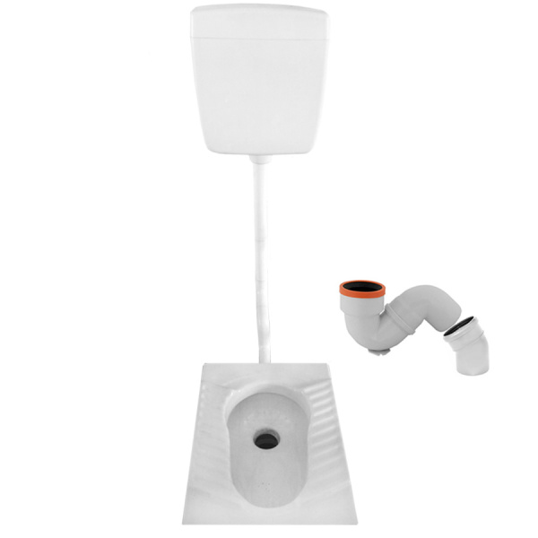 Чаша Генуя КЕРАМИКА ЭКОНОМ с бачком среднерасположенным ПЛАСТИК сифон УНИВЕРСАЛЬНЫЙ, 10384 фото  в интернет-магазине Санкомп