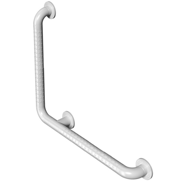 Поручень L-образный 600х600 ø 35 Антибактериальный покрыт нейлоном Белый, 21855 фото  в интернет-магазине Санкомп