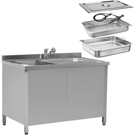 Мойка для эндоскопов 1 секция, емкость с крышкой, смеситель, 1200х700х850 мм, 25574 фото арт.25574