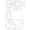 Унитаз компакт керамика косой выпуск (670х355х765) 2-х режимная арматура, сидение ДП, 868 фото  в интернет-магазине Санкомп