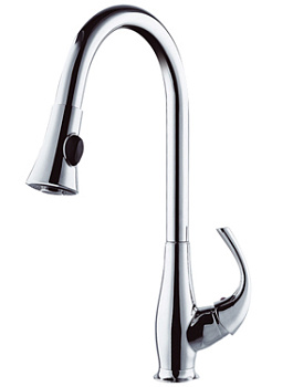 Смеситель для кухни ВЫСОКИЙ с выдвижной лейкой, 5059 фото  в интернет-магазине Санкомп