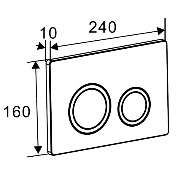Кнопка смыва двойная, круглая, пластик, черный глянцевый 22442 фото  в интернет-магазине Санкомп