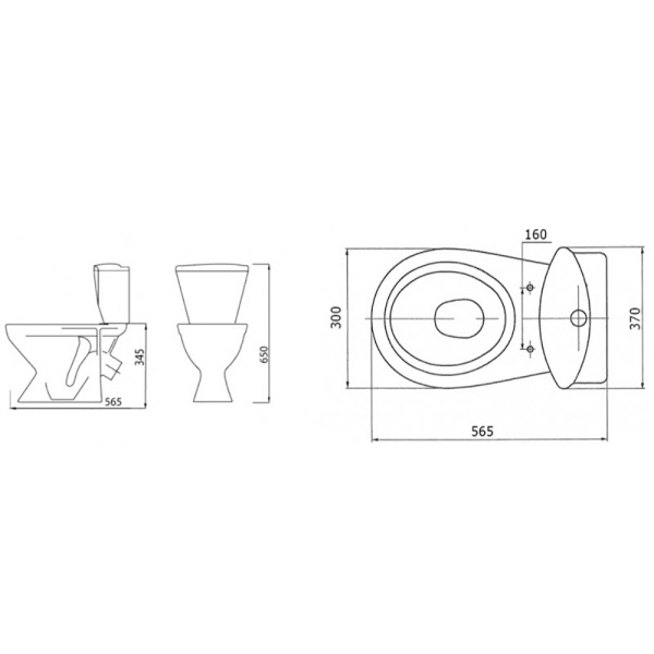 Унитаз-компакт детский с косым выпуском (560х300х650(330)), 03141 фото  в интернет-магазине Санкомп