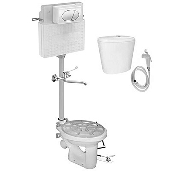 Видуар АНТИВСПЛЕСК, с инсталляцией, бачком для раствора КЕРАМИКА, ПЕДАЛЬЮ и СМЕСИТЕЛЕМ (СБ-4), 18979 фото в интернет-магазине СанКомп www.sancomp.ru