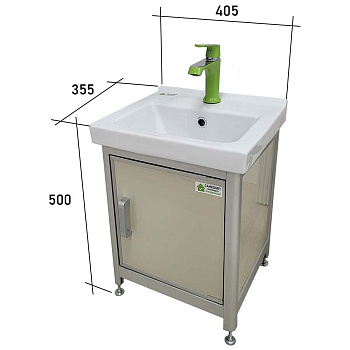 Умывальник на тумбе ДЕТСКИЙ С/О, С/П 50 см, ПРЯМОУГОЛЬНЫЙ (405х355х500) для детей, 23698   фото  в интернет-магазине Санкомп
