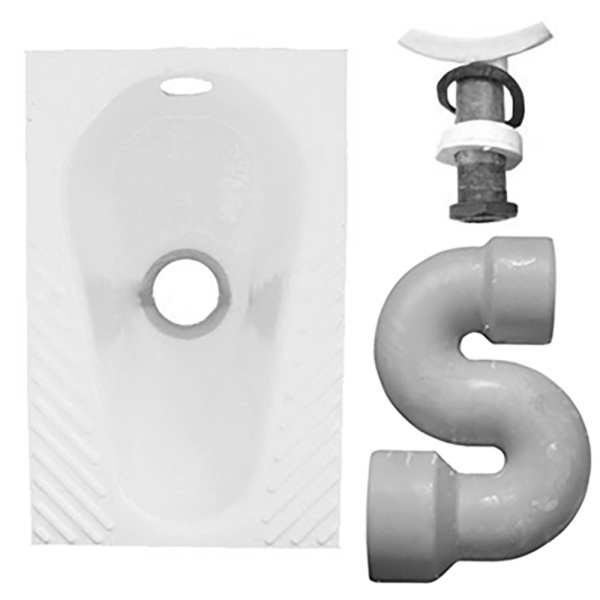 Чаша ГЕНУЯ чугунная с центральным выпуском с арматурой, 0202.10.2.К фото арт.0202.10.2.К