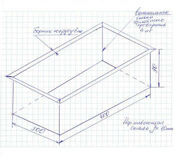 Поддон AISI 430 толщина 1 мм 400х300х90 мм (по размерам заказчика), 24808 фото  в интернет-магазине Санкомп