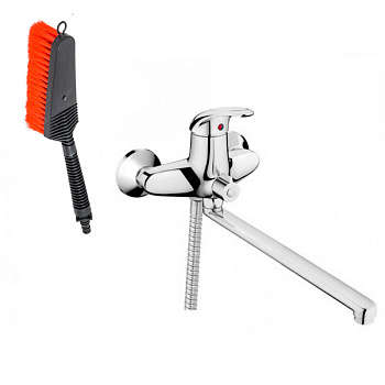 Смеситель для мойки настенный со щеткой СМ-МДРНЩнр, 26042 фото  в интернет-магазине Санкомп