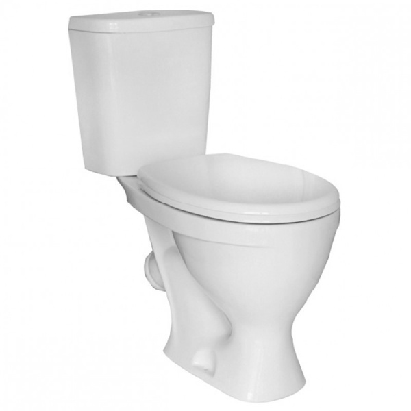 Унитаз компакт керамика косой выпуск (612х360х755) 1-режимная арматура, Сиденье ПП, 0833 фото  в интернет-магазине Санкомп