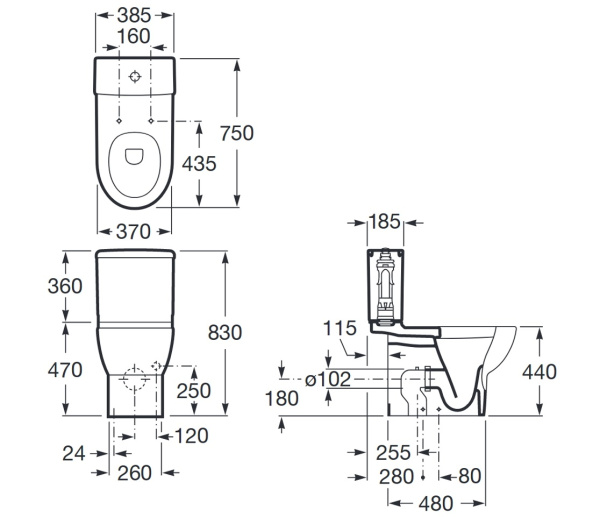 Унитаз-компакт для инвалидов МГН, УНИВЕРСАЛЬНЫЙ, 750х385х830 (450), Сенсорный, 17592 фото  в интернет-магазине Санкомп
