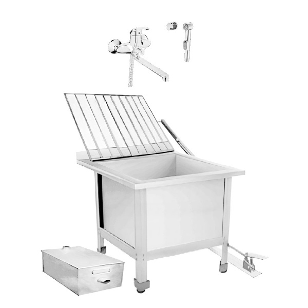 Видуар технический слив(поддон) 530x530x600 РЕШЕТКА ПЕДАЛЬ СМЕСИТЕЛЬ ПЕСКОУЛОВИТЕЛЬ, 18167 фото  в интернет-магазине Санкомп