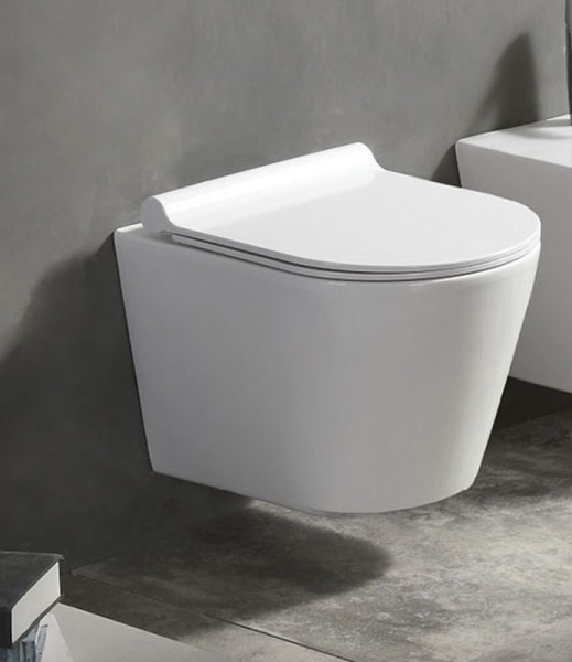 Унитаз подвесной с быстросъемным сиденьем микролифт, инсталляция с кнопкой 22430  фото  в интернет-магазине Санкомп