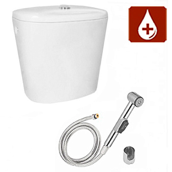 Бачок подвесной из КЕРАМИКИ ДЛЯ ДЕЗРАСТВОРОВ с гигиенической лейкой ПЛАСТИК 190х390х370, 3869 фото в интернет-магазине СанКомп www.sancomp.ru