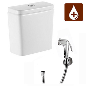 Бачок подвесной из КЕРАМИКИ ДЛЯ ДЕЗРАСТВОРОВ с гигиенической лейкой ПЛАСТИК 160х340х360, 7517 фото в интернет-магазине СанКомп www.sancomp.ru