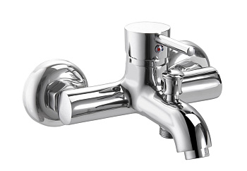 Смеситель для ванны настенный, излив короткий, без лейки и шланга, 22287 фото  в интернет-магазине Санкомп