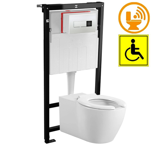 Унитаз для инвалидов МГН подвесной с инсталляцией СЕНСОР СИДЕНЬЕ БЕЗ КРЫШКИ, 27129 фото  в интернет-магазине Санкомп