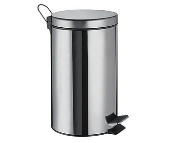 Ведро из нержавеющей стали с подъёмной крышкой 5 литров Хром, 02084 фото  в интернет-магазине Санкомп