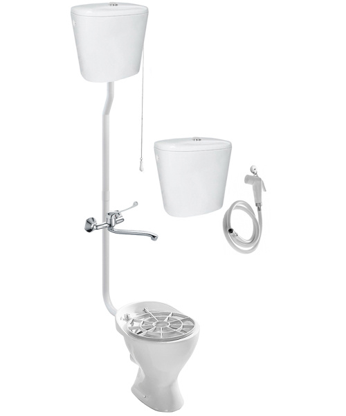 Видуар ВОРОНКООБРАЗНЫЙ, с высоким бачком и бачком для раствора КЕРАМИКА,СМЕСИТЕЛЕМ, 8699 фото в интернет-магазине СанКомп www.sancomp.ru