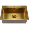 Мойка врезная нержавейка 650х450x200 мм С/О МАТОВАЯ ЗОЛОТО с сифоном, 17850 фото  в интернет-магазине Санкомп